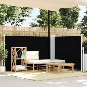 VidaXL Windscherm uittrekbaar 120x600 cm zwart