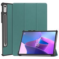 Lunso - Lenovo Tab P11 Pro Gen 2 (2e generatie) - Tri-Fold Bookcase hoes - Groen Lunso - Lenovo Tab P11 Pro Gen 2 (2e generatie) - Tri-Fold Bookcase hoes - Groen