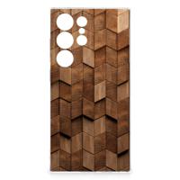 Bumper Hoesje voor Samsung Galaxy S24 Ultra Wooden Cubes