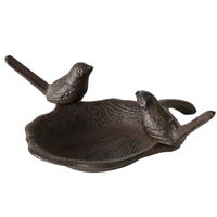 Vogelbad/voederschaal - bruin - ijzer - D18 x H6 cm - drinkschaal voor tuinvogels