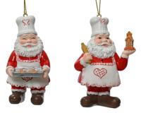 Kerstman polyresin l5b4h9c rood/wt a2 kerst - Decoris