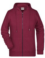 James & Nicholson JN8025 Ladies´ Zip-Hoody - /Burgundy-Melange - L