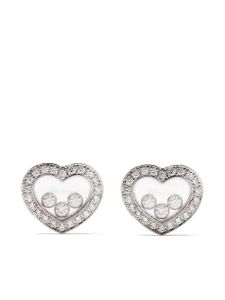 Chopard puces d'oreille Happy Diamonds Icons en or blanc 18ct - Argent