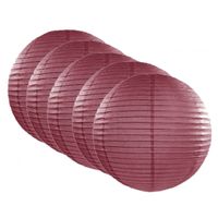 10x stuks luxe bol lampionnen bordeaux rood 35 cm - thumbnail