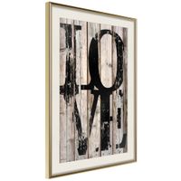 Ingelijste Poster - Vintage Love Goudkleurige lijst met passe-partout