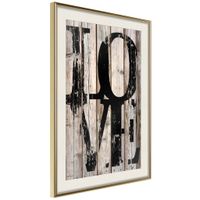 Ingelijste Poster - Vintage Love Goudkleurige lijst met passe-partout - thumbnail