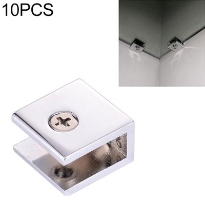 10 stuks zink legering Bright vaste beugel aansluiting vierkante glazen Bevestigingsklem maat: S