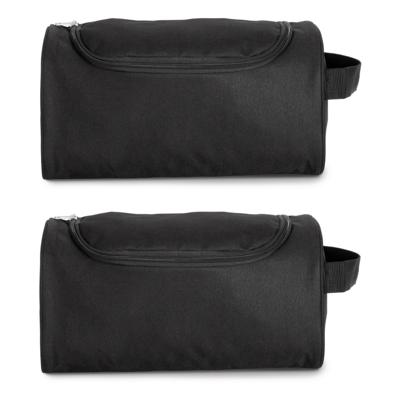 Kimood Schoenentas reizen - 2x - 11L - 35 x 17 x 19 cm - zwart - polyester - schoenen opbergen