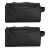 Kimood Schoenentas reizen - 2x - 11L - 35 x 17 x 19 cm - zwart - polyester - schoenen opbergen