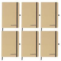Notitieboekje Elevate - 6x - A5 formaat - zwart - 14 x 21 cm ? karton/papier ? Opschrijfboekje