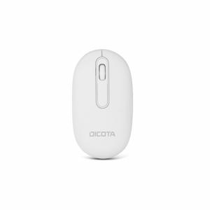 Dicota Desktop Muis Bluetooth Optisch Wit 3 Toetsen 800 dpi, 1200 dpi, 1600 dpi Afneembare kabel, Geluidsarme toetsen, Geïntegreerd scrollwiel, Oplaadbaar