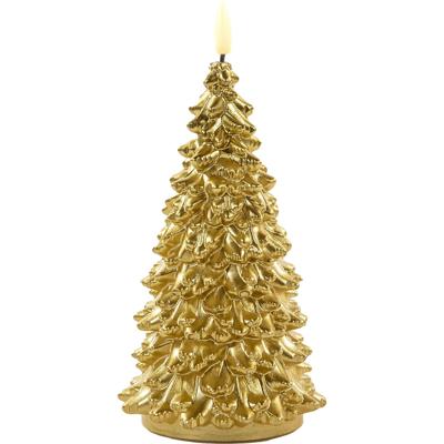 LED Kaars wax everlands kunstkerstboom goud 9,5x20cm