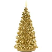 LED Kaars wax everlands kunstkerstboom goud 9,5x20cm