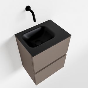 Toiletmeubel Mondiaz Ada | 40 cm | Meubelkleur Smoke | Lex wastafel Urban Rechts | Zonder kraangat