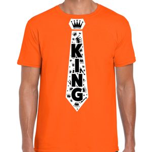 Oranje Koningsdag t-shirt - king stropdas - heren