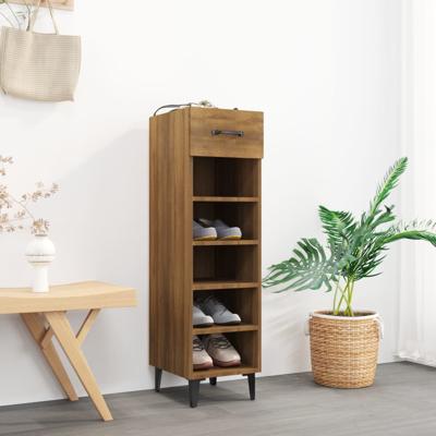 Schoenenkast 30x35x105 cm bewerkt hout bruin eikenkleur