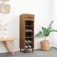 Schoenenkast 30x35x105 cm bewerkt hout bruin eikenkleur