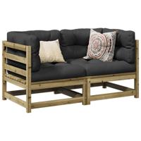2-delige Loungeset met kussens geïmpregneerd grenenhout - thumbnail