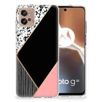 Motorola Moto G32 | TPU Hoesje | Zwart Roze Vormen