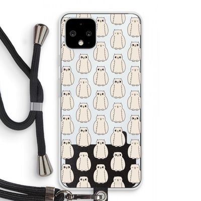 Uilen: Pixel 4 Transparant Hoesje met koord