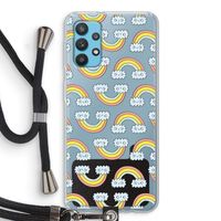 Regenboog: Samsung Galaxy A32 4G Transparant Hoesje met koord