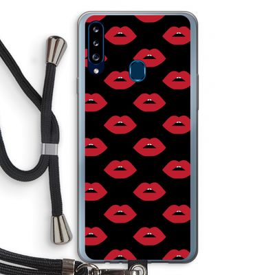 Lips: Samsung Galaxy A20s Transparant Hoesje met koord