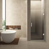 Nisdeur Rechts Wiesbaden Less 70x200 cm 8 mm Nano Spiegelrook- Naar Helder Glas Mat Wit