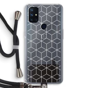 Zwart-witte kubussen: OnePlus Nord N10 5G Transparant Hoesje met koord