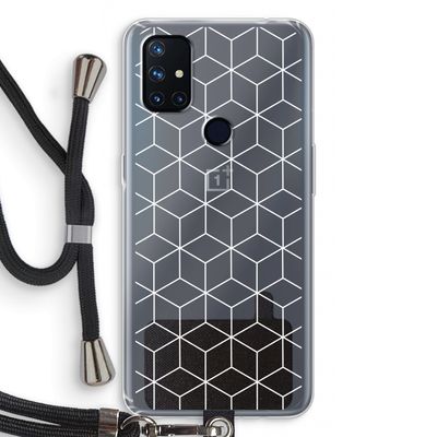 Zwart-witte kubussen: OnePlus Nord N10 5G Transparant Hoesje met koord