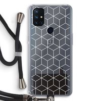 Zwart-witte kubussen: OnePlus Nord N10 5G Transparant Hoesje met koord