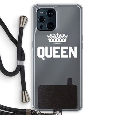 Queen zwart: Oppo Find X3 Transparant Hoesje met koord