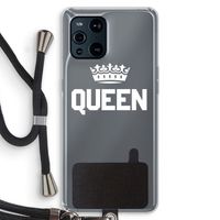 Queen zwart: Oppo Find X3 Transparant Hoesje met koord