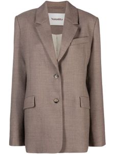 Nanushka blazer en laine à simple boutonnage - Marron