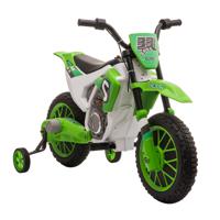 HOMCOM elektrische motorfiets kindermotor elektrisch voertuig kindervoertuig groen + wit
