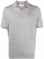 Brunello Cucinelli polo à bords nervurés - Gris