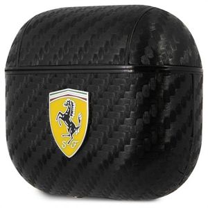 Scuderia Ferrari Carbon AirPods 3 Case met Sleutelhanger - Zwart