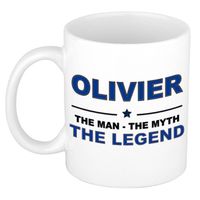Naam cadeau mok/ beker Olivier The man, The myth the legend 300 ml - Naam mokken