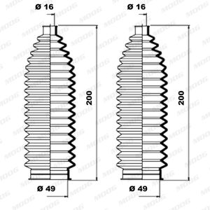 Stuurhoes, stuureenheid MOOG, Inbouwplaats: Vooras links en rechts, u.a. für Mercedes-Benz, VW, Peugeot