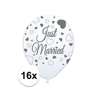 2x Just Married ballonnen 8st. - thumbnail