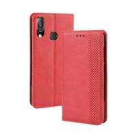 Magnetische Buckle retro Crazy Horse textuur horizontale Flip lederen case voor Vodafone Smart X9 met houder & kaartsleuven & fotolijstjes (rood)