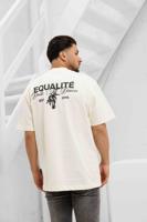 Equalité Levana Oversized T-Shirt Heren Gebroken Wit/Zwart - Maat S - Kleur: Gebroken WitZwart | Soccerfanshop