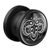 Tunnel met Zodiac Circle Design Acryl Tunnels & Plugs