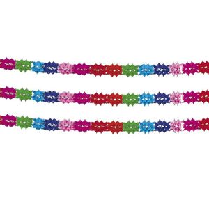2x stuks party slingers Regenboog 6 meter