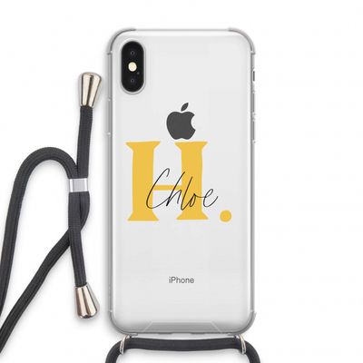 Amber Script: iPhone X Transparant Hoesje met koord