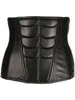 Natasha Zinko corset Abs en cuir - Noir