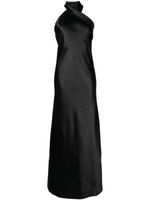 Galvan robe longue Pandora en satin à dos-nu - Noir