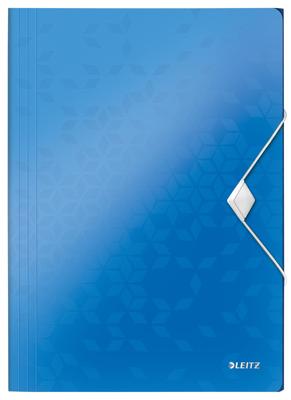 Leitz WOW elastomap met 3 kleppen, uit PP, ft A4, blauw