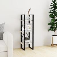 Boekenkast met 3 schappen 40x30x105 cm massief grenenhout wit