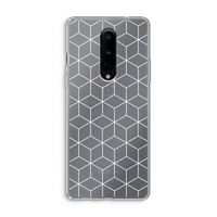 Zwart-witte kubussen: OnePlus 8 Transparant Hoesje