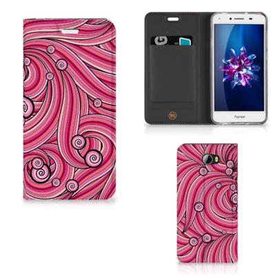 Huawei Y5 2 | Y6 Compact | Bookcase | Swirl Pink